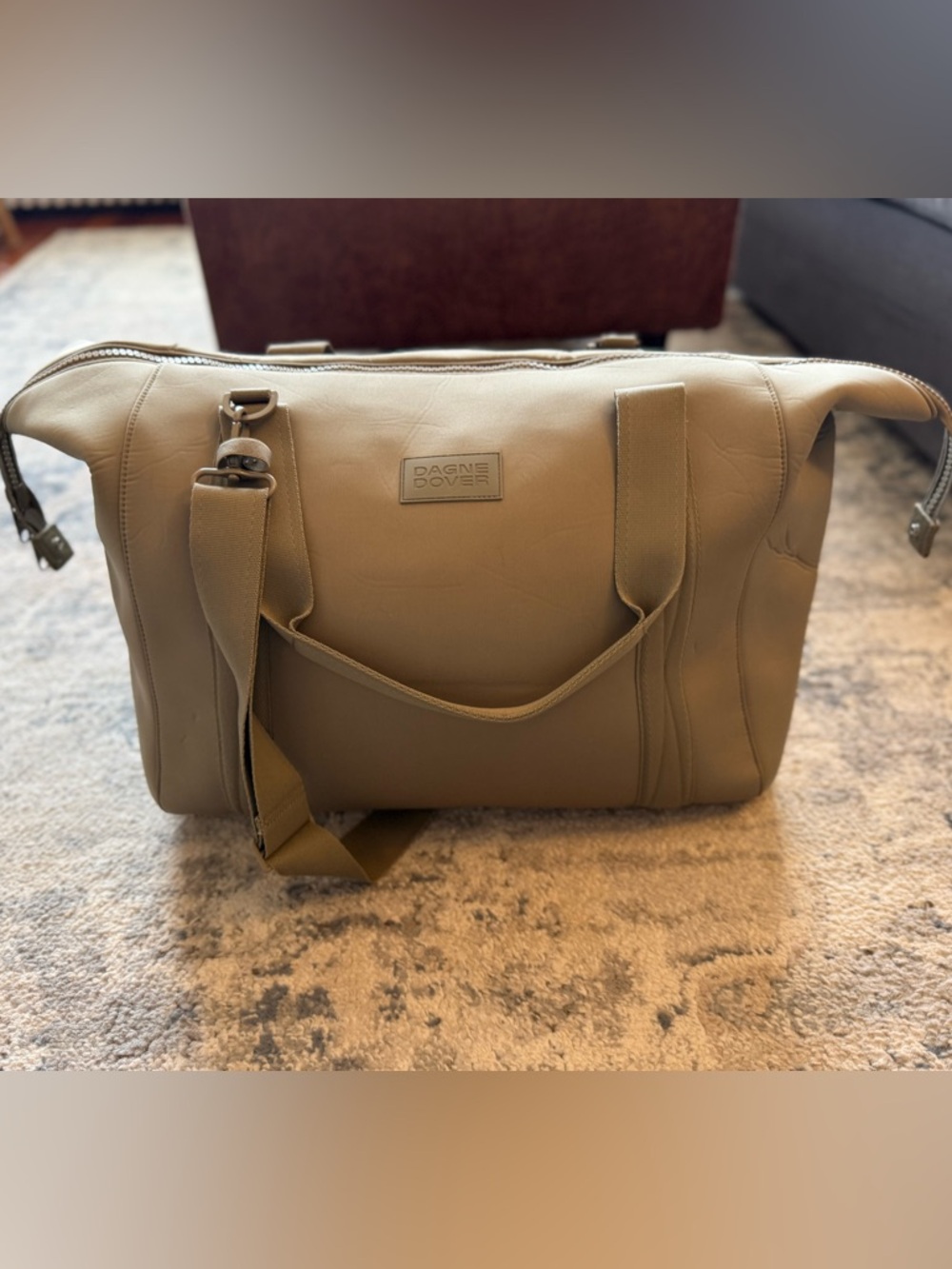 Dagne Dover Large Travel Bag in Taupe